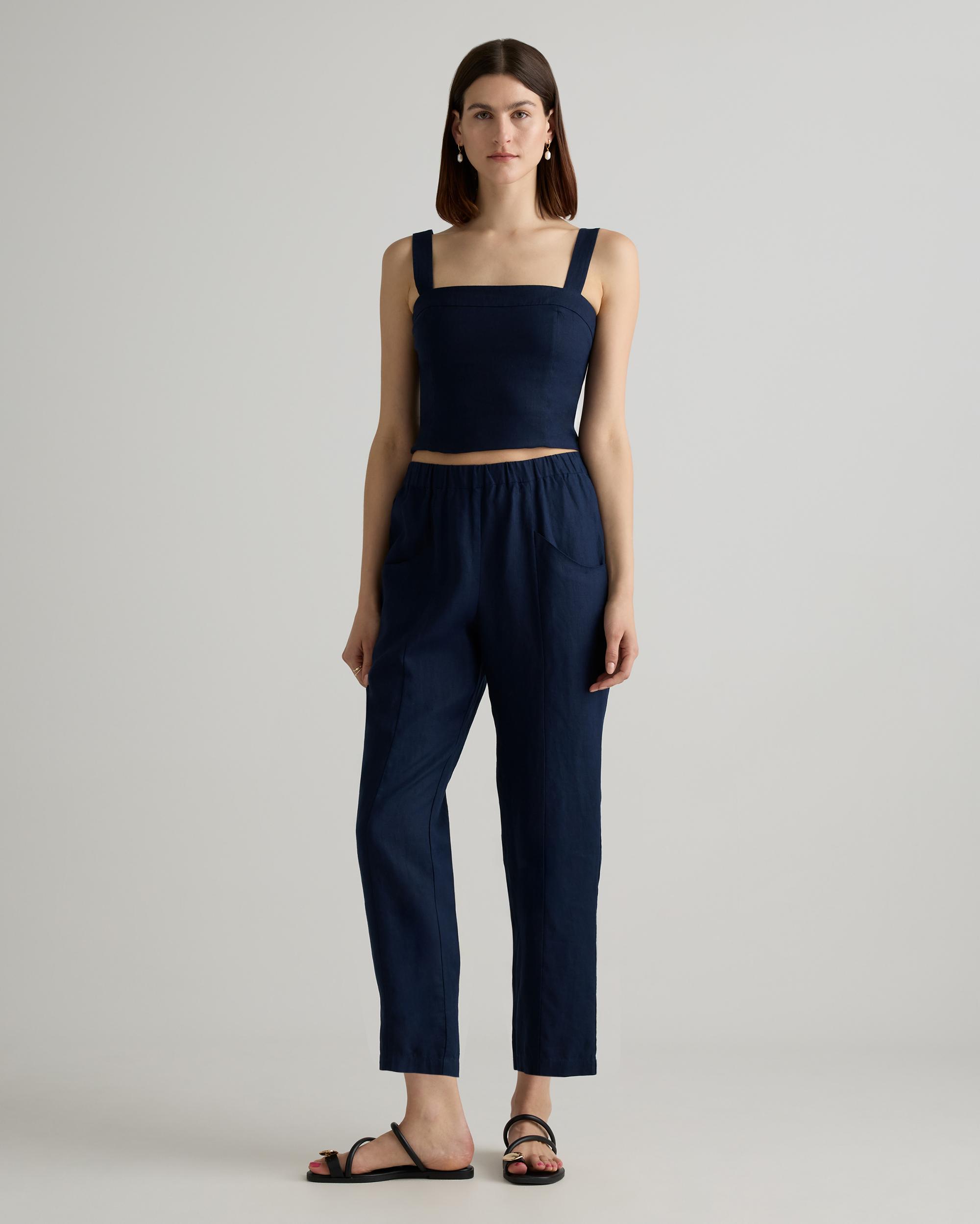 Quince | Women's 100% European Linen Tapered Ankle Pants Product Image