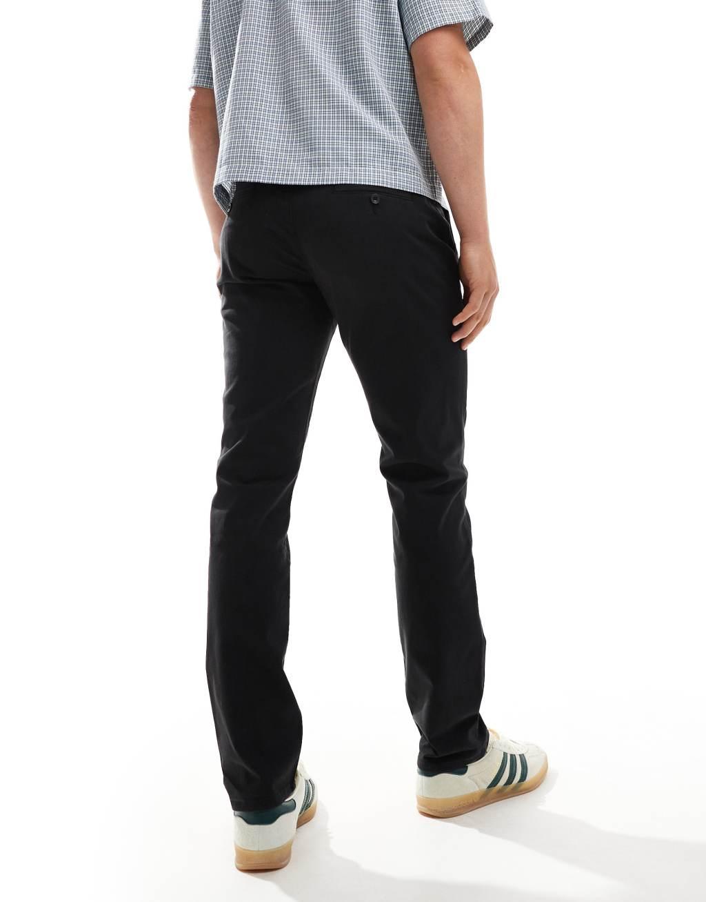 Farah Elm slim fit chino pants in black Product Image