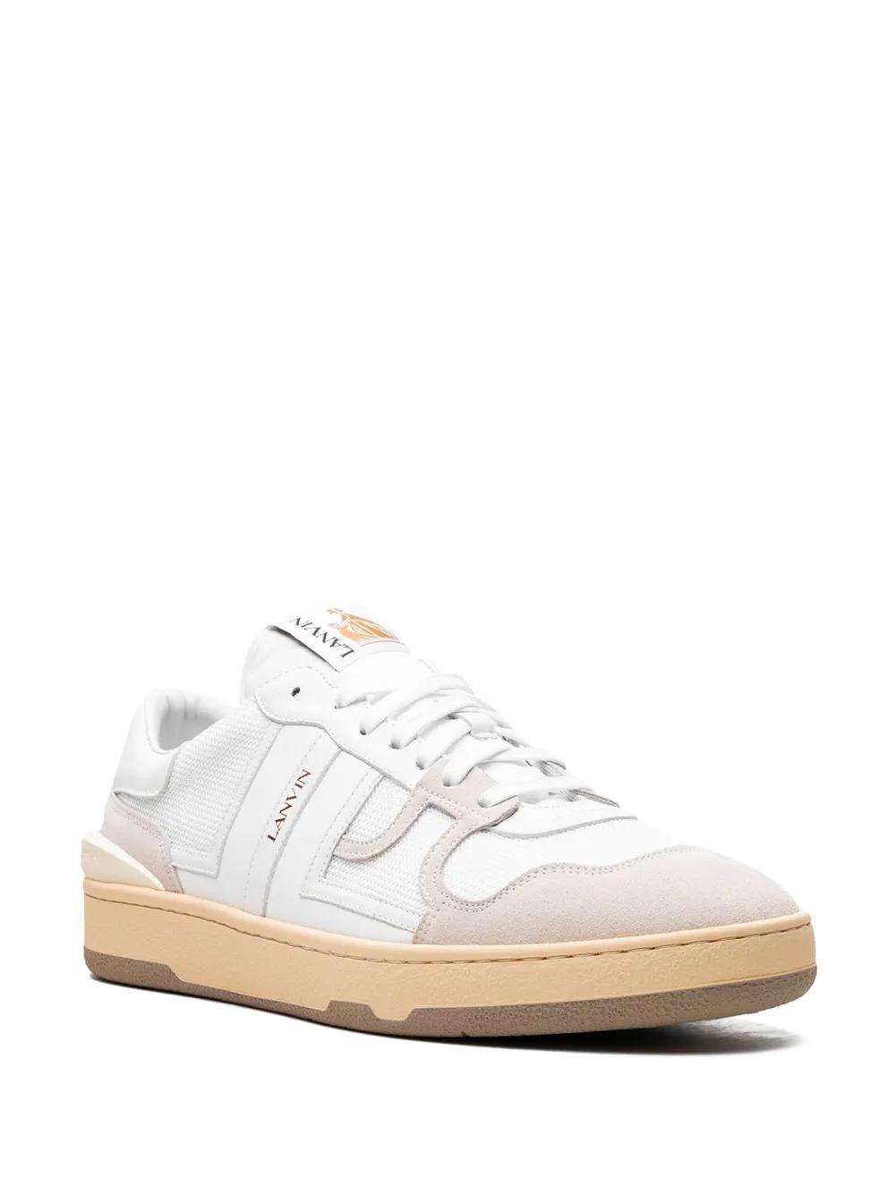 LANVIN Mesh And Leather Clay Sneakers With In White Product Image