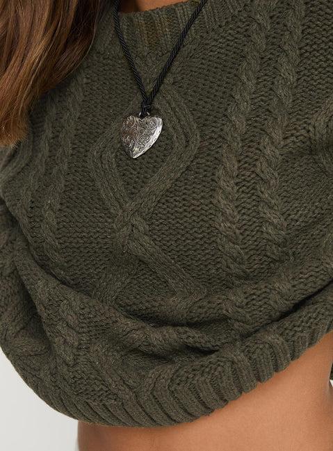 Anaya Oversized Sweater Olive Product Image