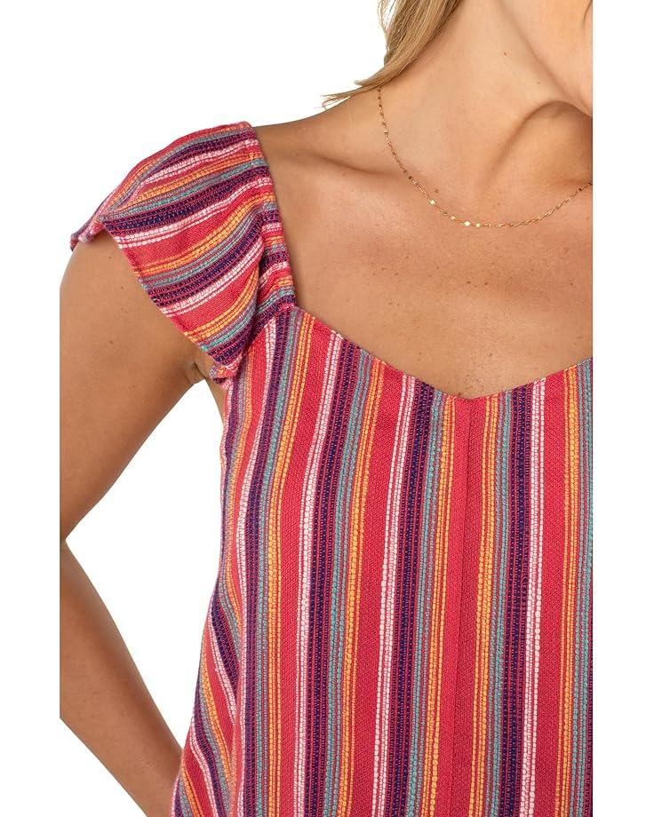 Women's Liverpool Los Angeles Flutter Sleeve Woven Top With Ties Product Image