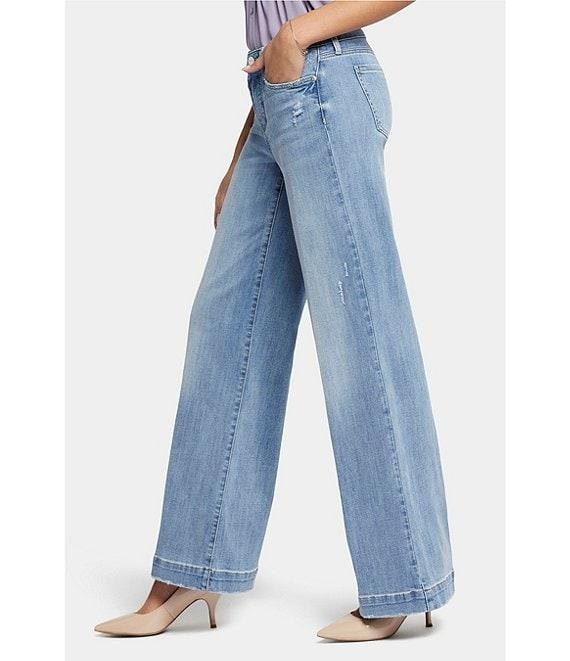 NYDJ Teresa Stretch Denim Mid Rise Wide Leg Jeans Product Image
