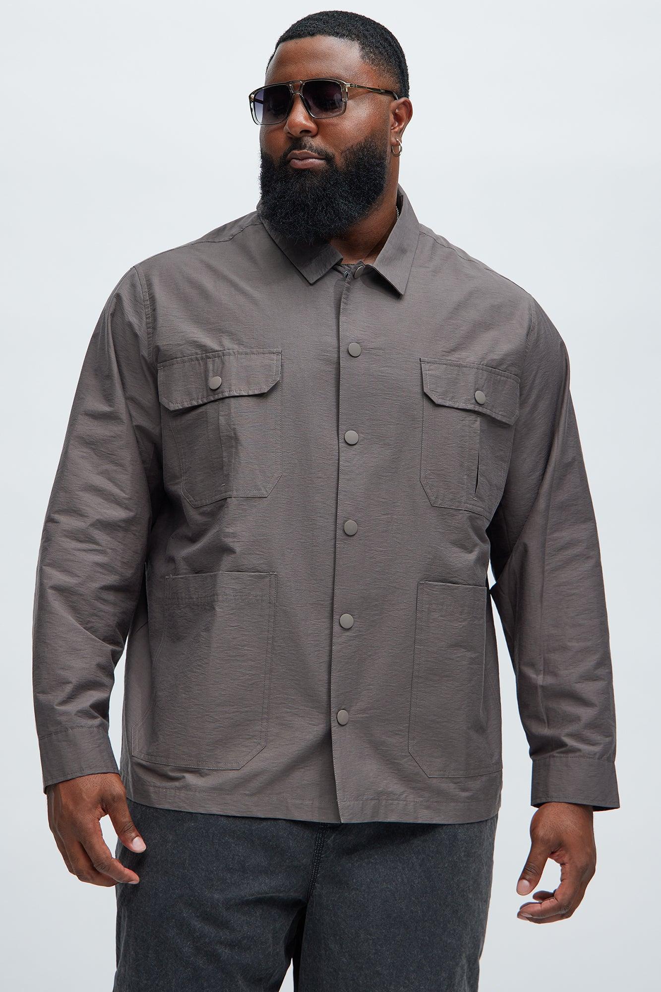 Top Tech Button Up Shirt - Brown Product Image