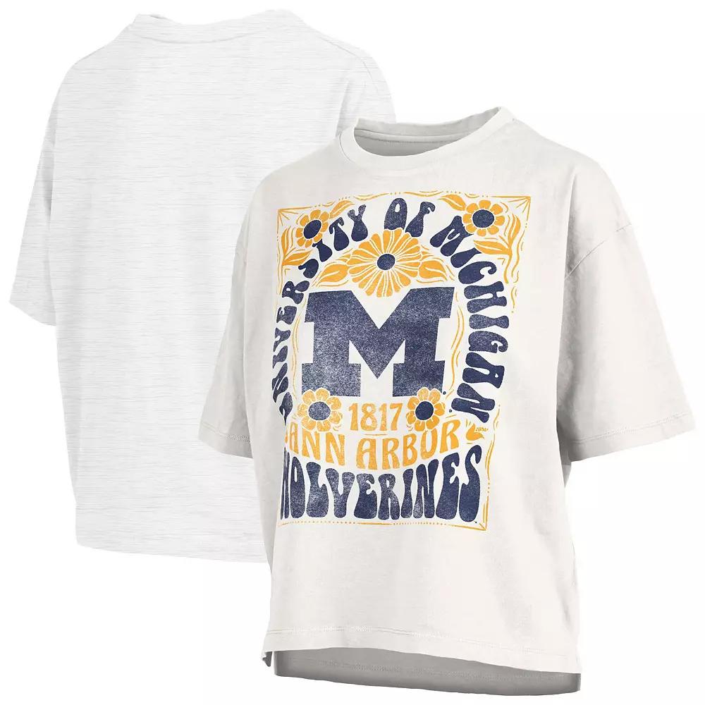 Women's Pressbox White Michigan Wolverines Harmony Oversized T-Shirt, Size: Small Product Image