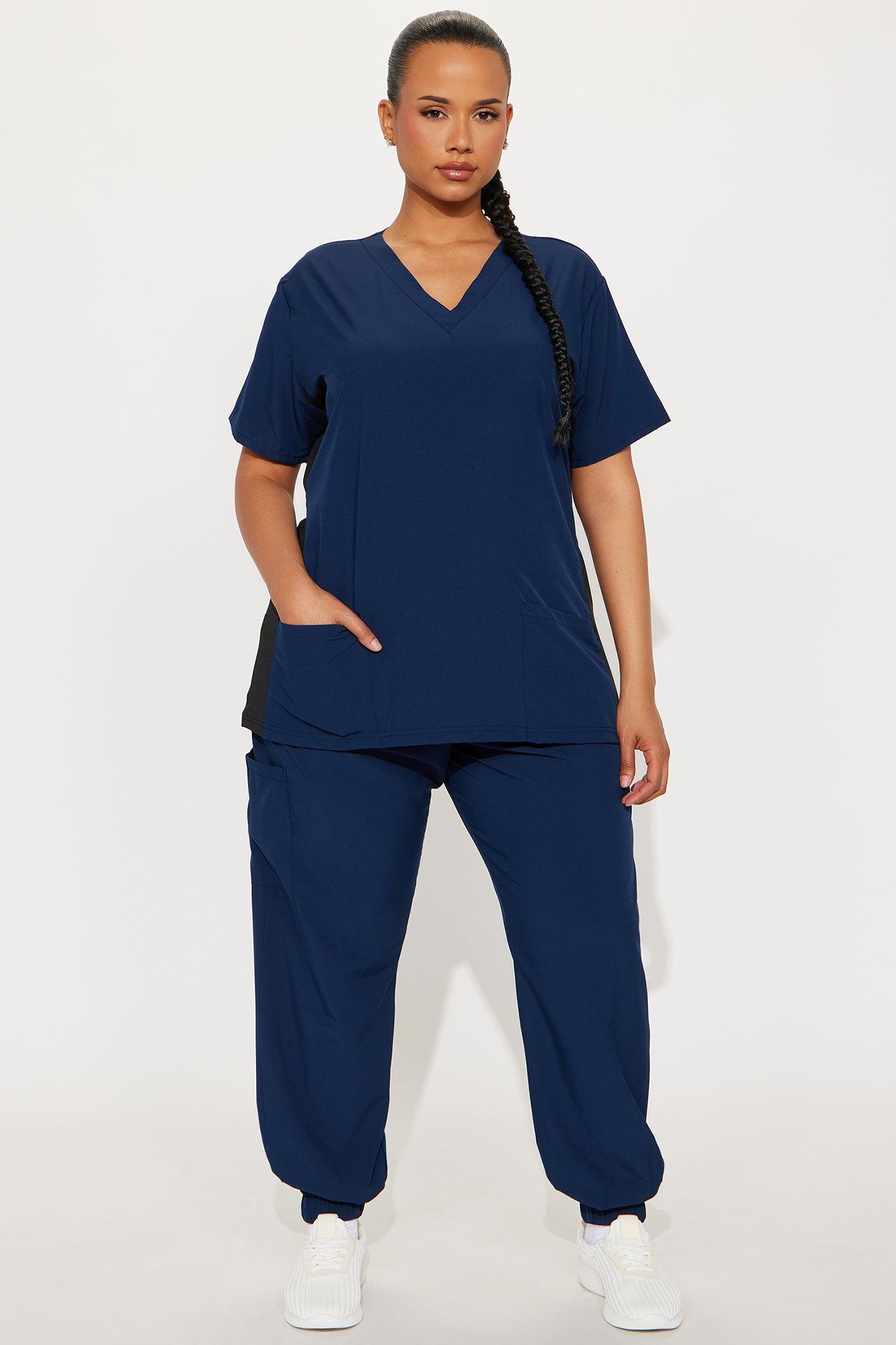 Get Better 4 Way Stretch Scrub Uniform Jogger Set - Navy Female Product Image