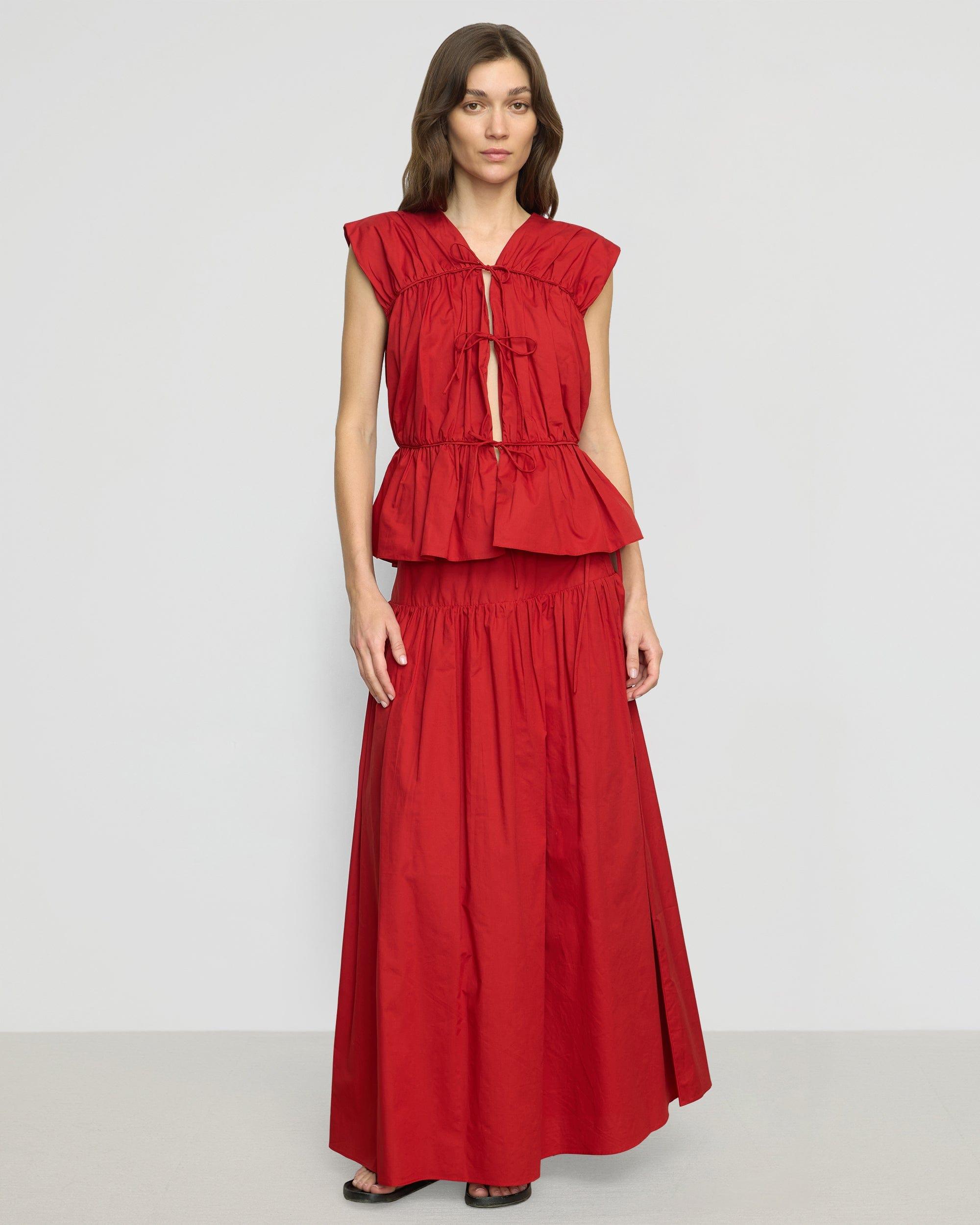 Neha Tie-Front Organic Cotton Blouse Product Image