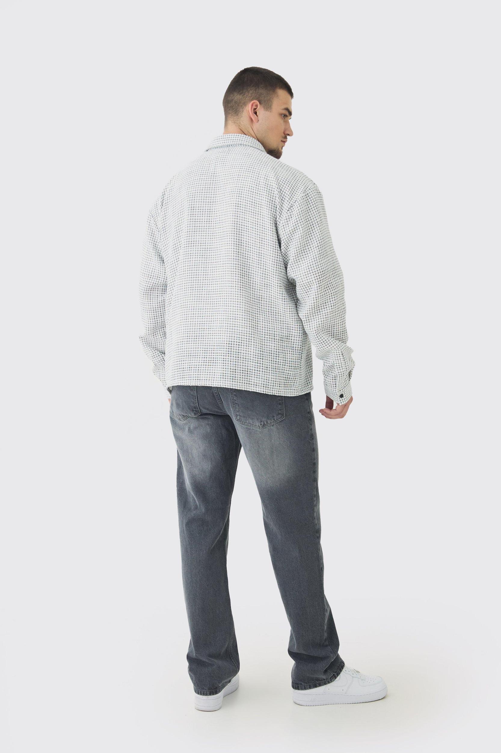 Tall Heavy Weight Boucle Shirt Jacket | boohooMAN USA Product Image