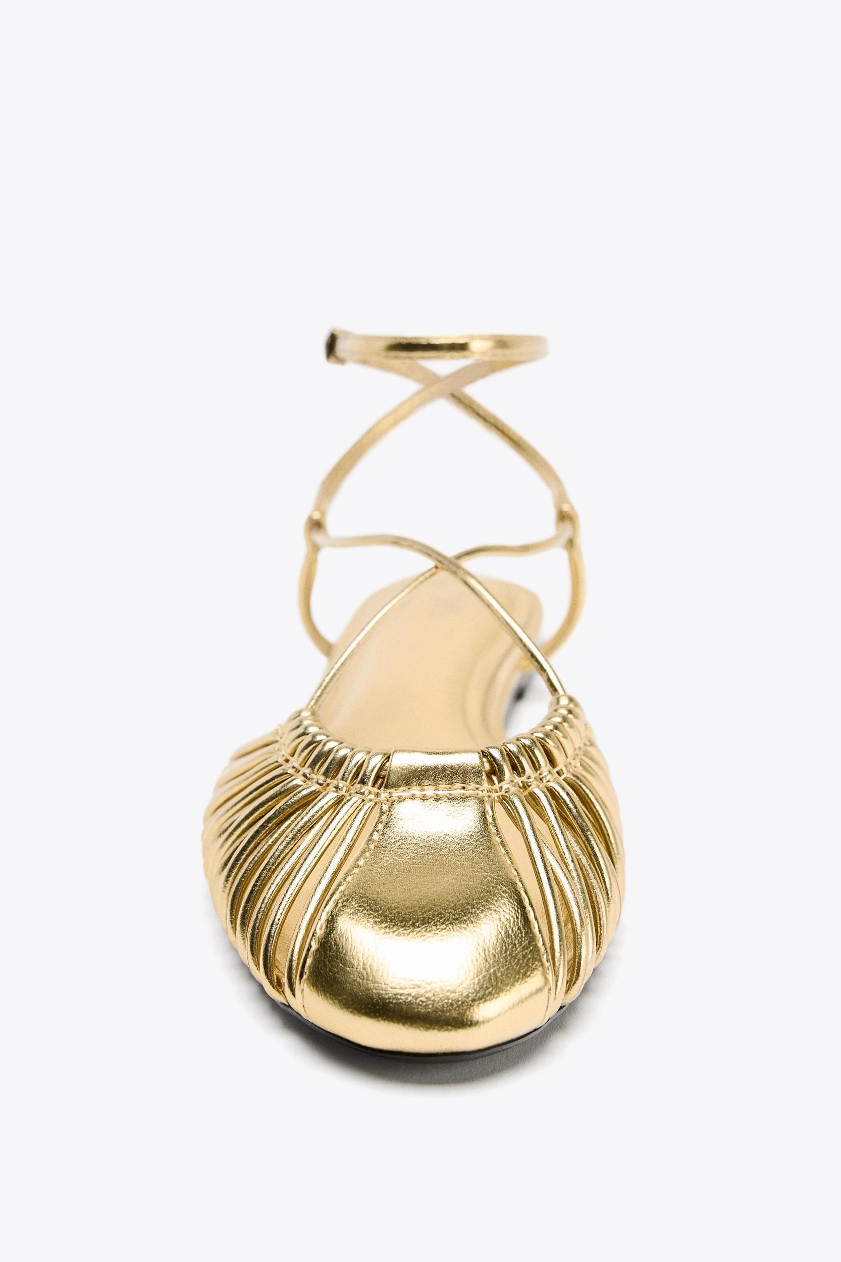 METALLIC STRAPPY FISHERMAN SANDALS Product Image