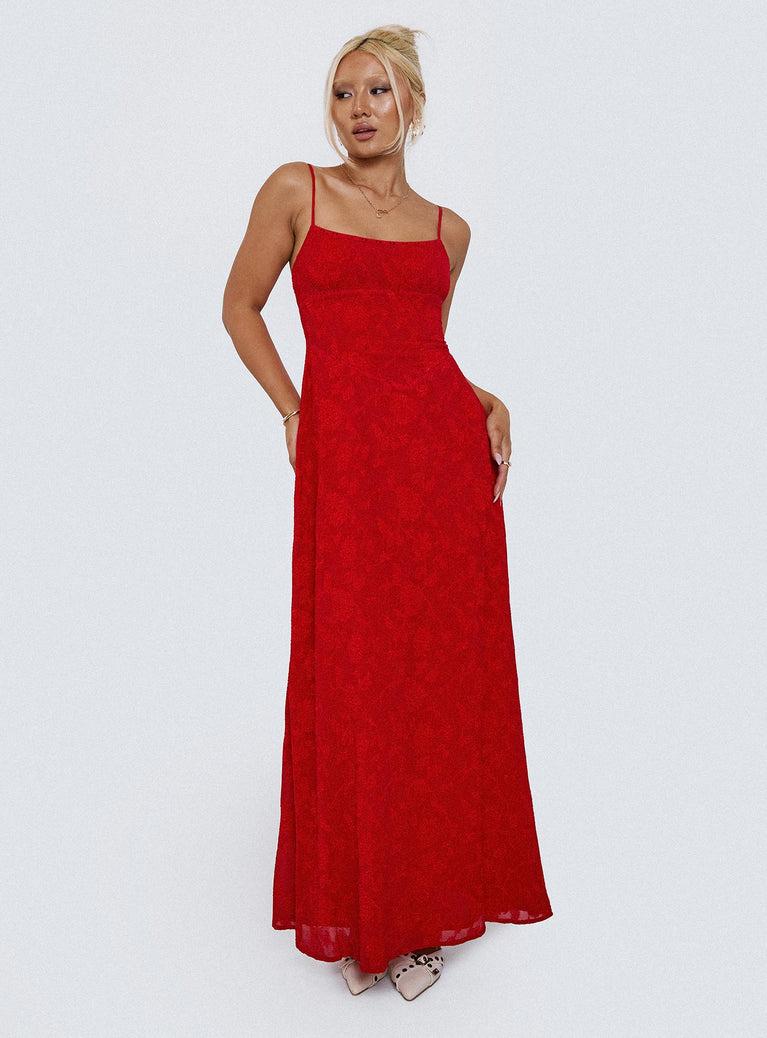 South Of France Maxi Dress Red Product Image