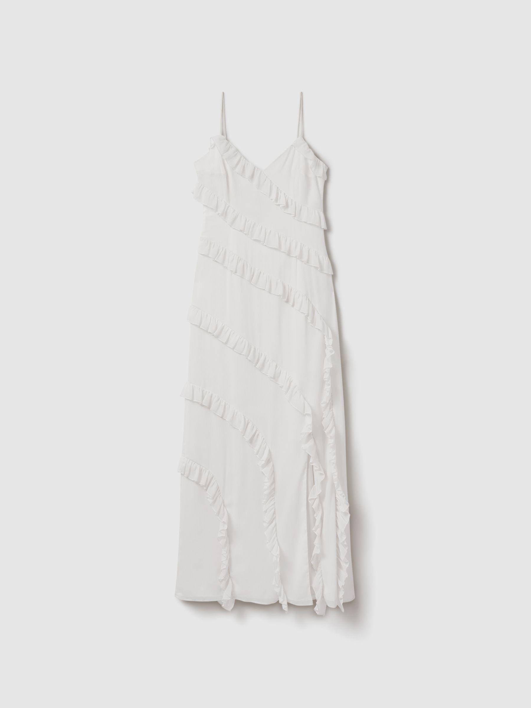 Amur Ruffle Maxi Dress in White Product Image
