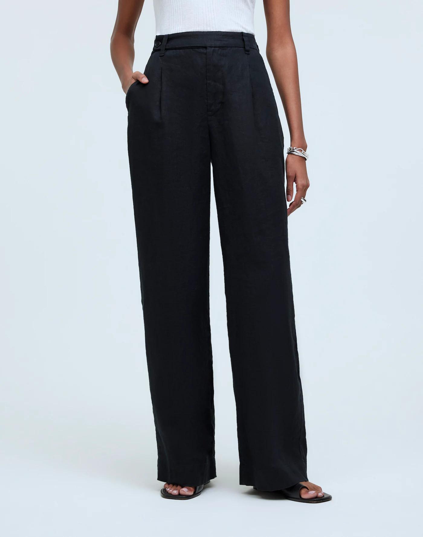 The Harlow Wide-Leg Pant in 100% Linen Product Image