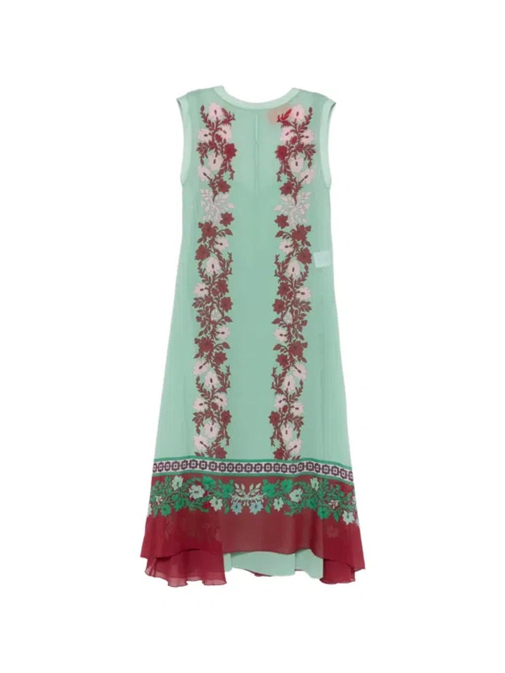 LA DOUBLEJ Silk Chiffon Printed Maxi Dress In Multi Product Image