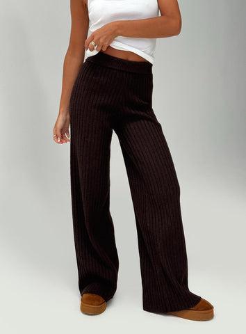 Montana Knit Pants Chocolate Brown Product Image