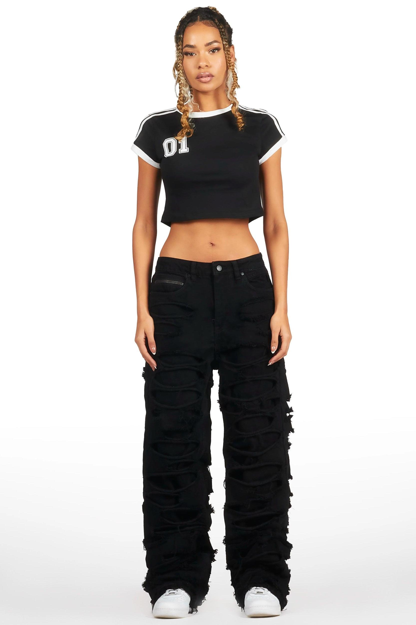 Luisa Black Baggy Jean Female Product Image