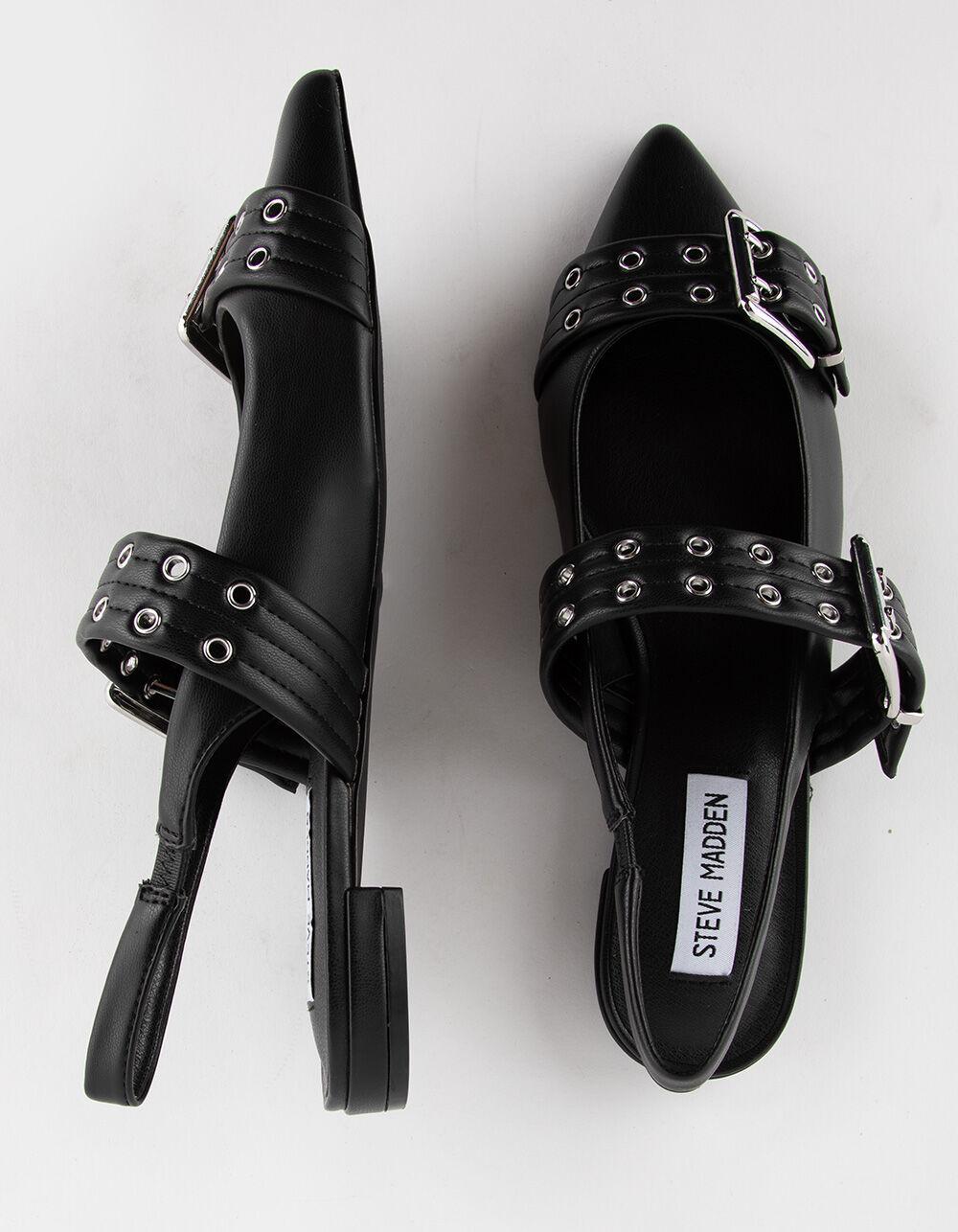 STEVE MADDEN Kissable Womens Slingback Pointy Flats - BLACK Product Image