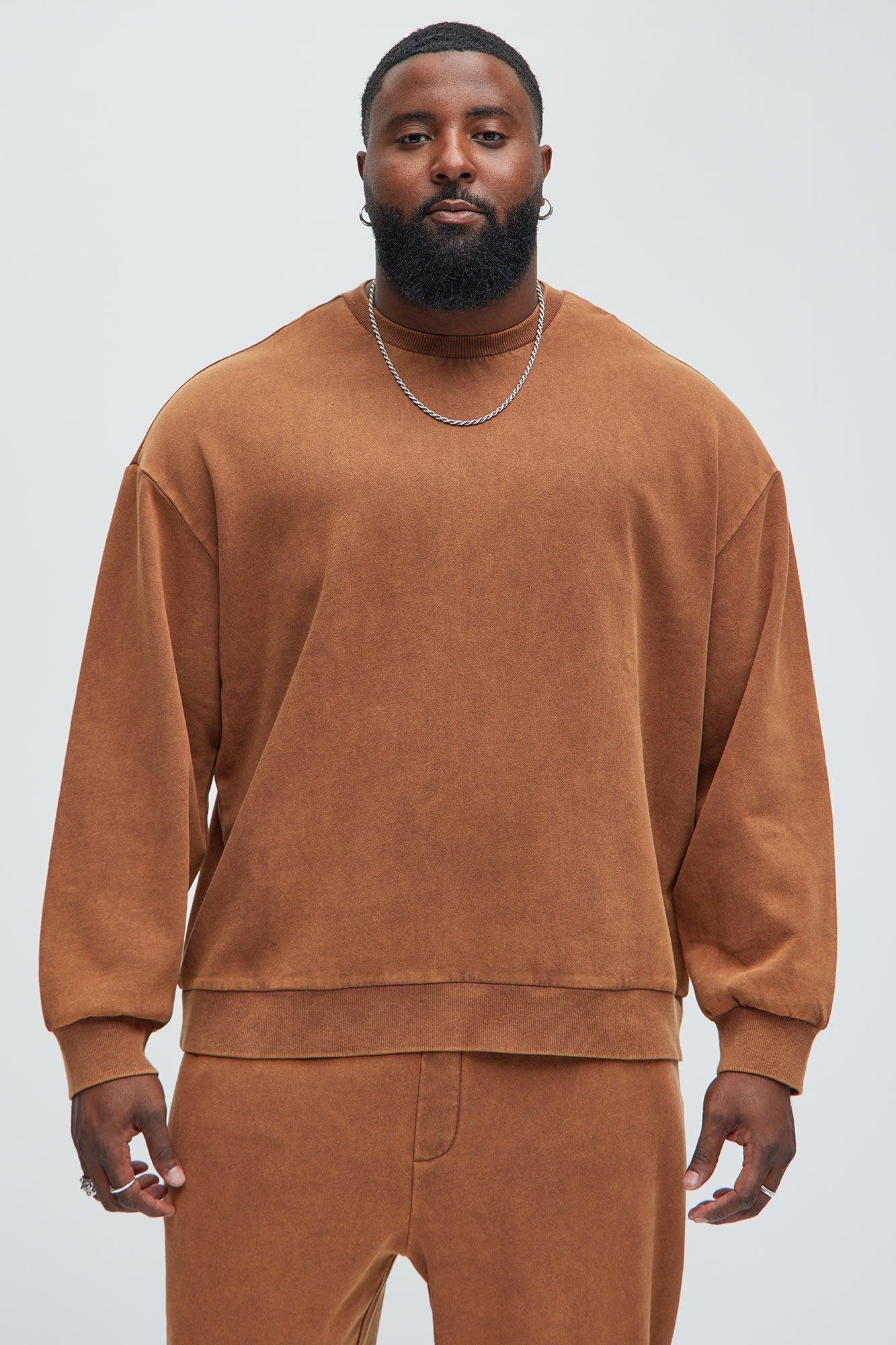 Tyson Heavy Wash Crewneck Sweatshirt - Dark Brown Product Image