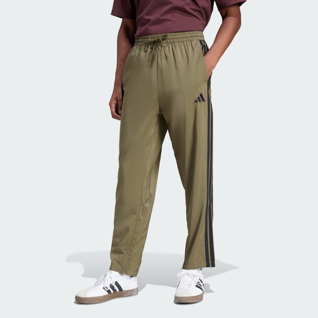 adidas Essentials 3-Stripes Stanford Pants Open Hem Olive Strata 2XL Mens Product Image