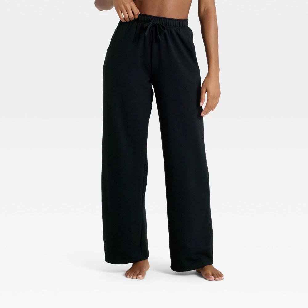 Women's Fleece Wide Leg Sweatpants - Auden™ Black XXL Product Image
