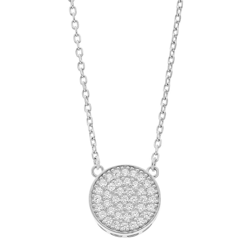 Rosabella Sterling Silver Cubic Zirconia Pave Circle Link Necklace, Women's, Size: 18" Product Image
