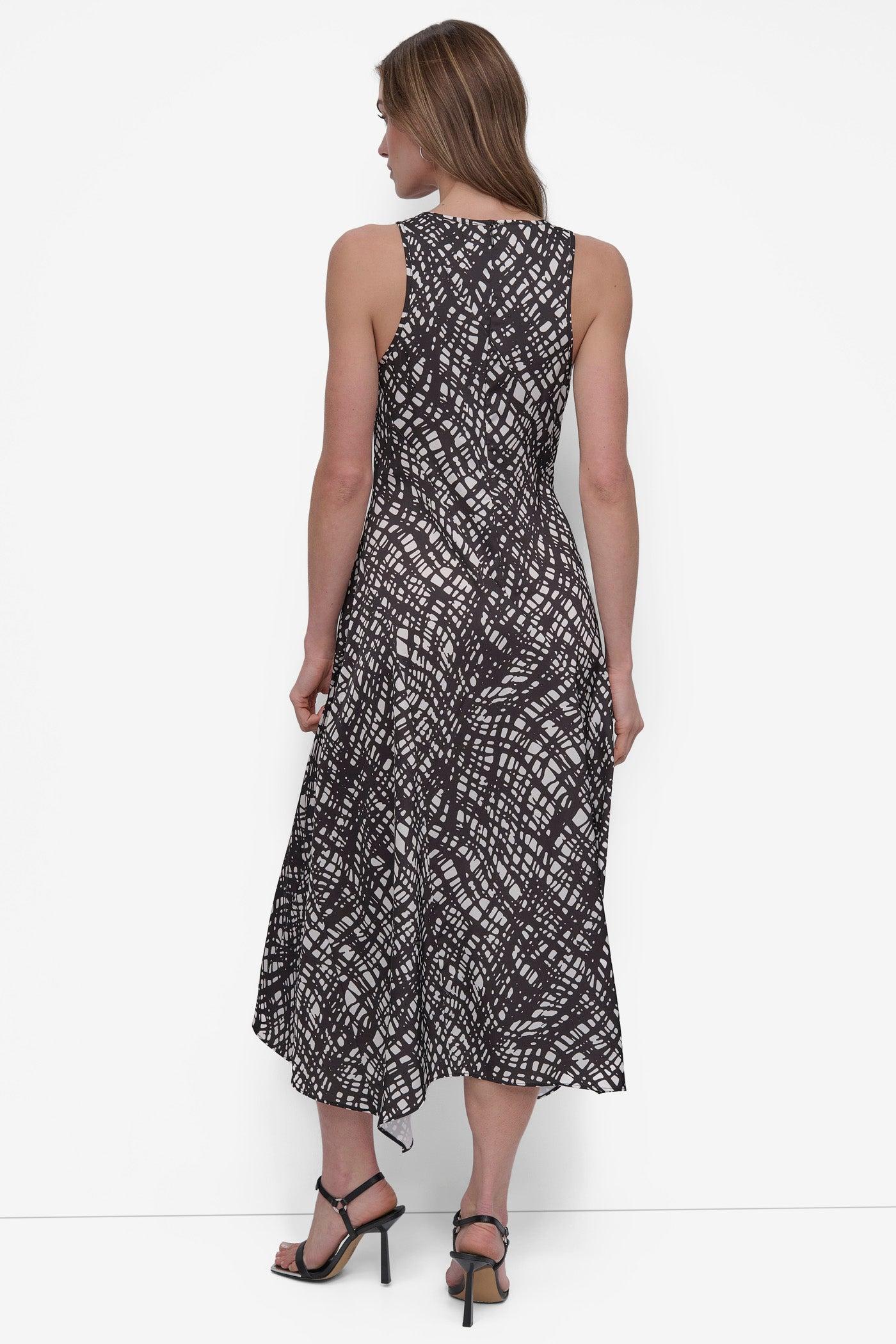 FIT & FLARE HIGH-LOW MIDI DRESS Product Image