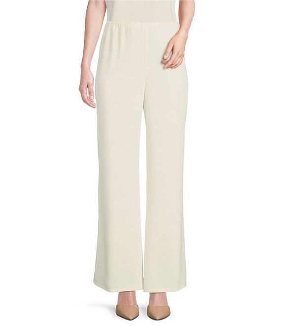 Caroline Rose Matte Crepe Flat Front Elastic Waist Wide Leg Coordinating Pants Product Image
