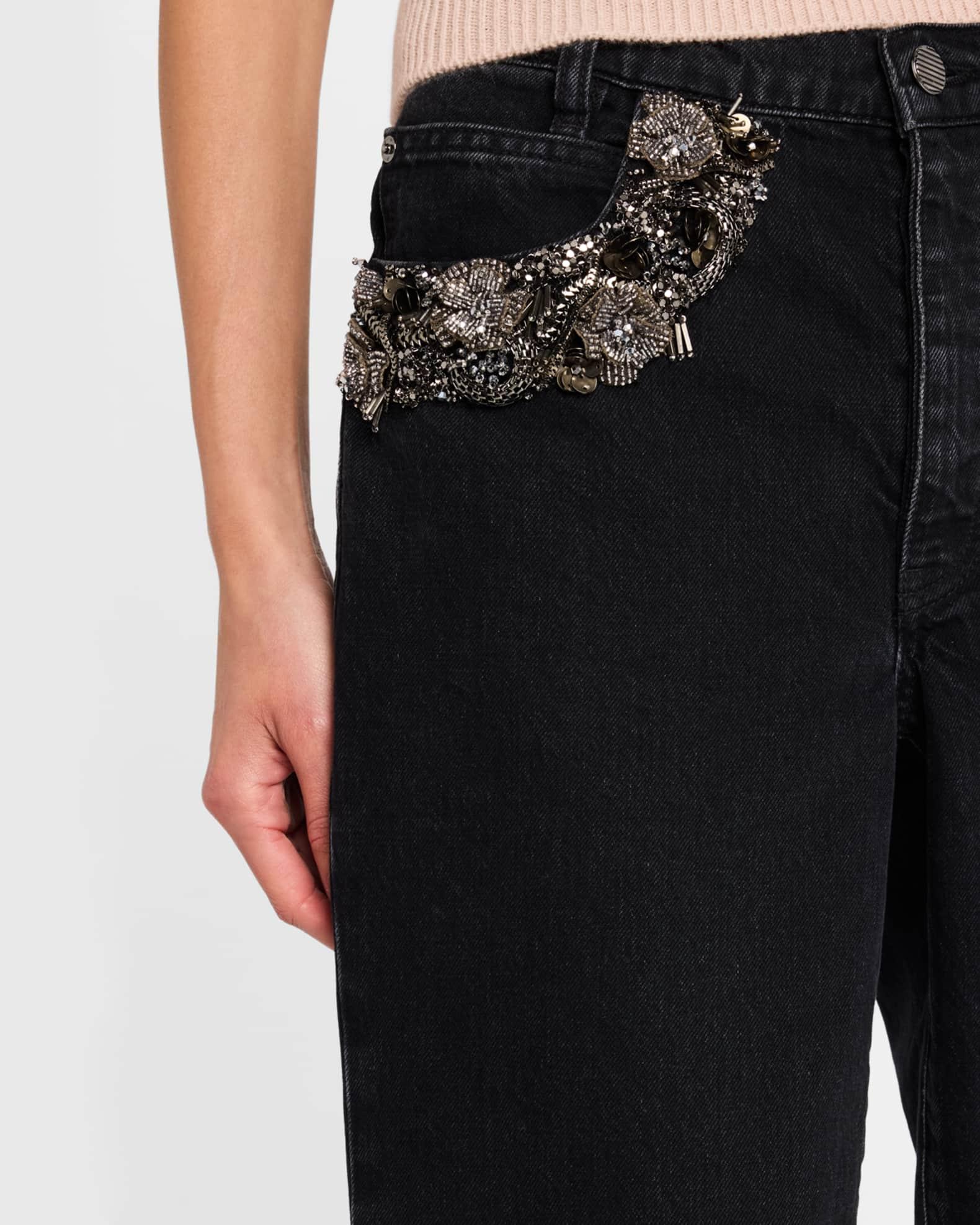 The Beaded Straight Jeans Product Image