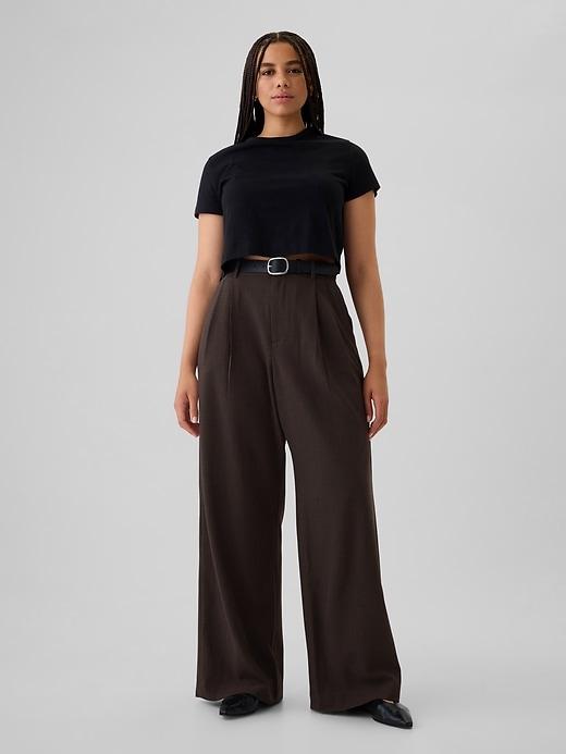 365 High Rise Brushed Twill Pleated Trousers Product Image