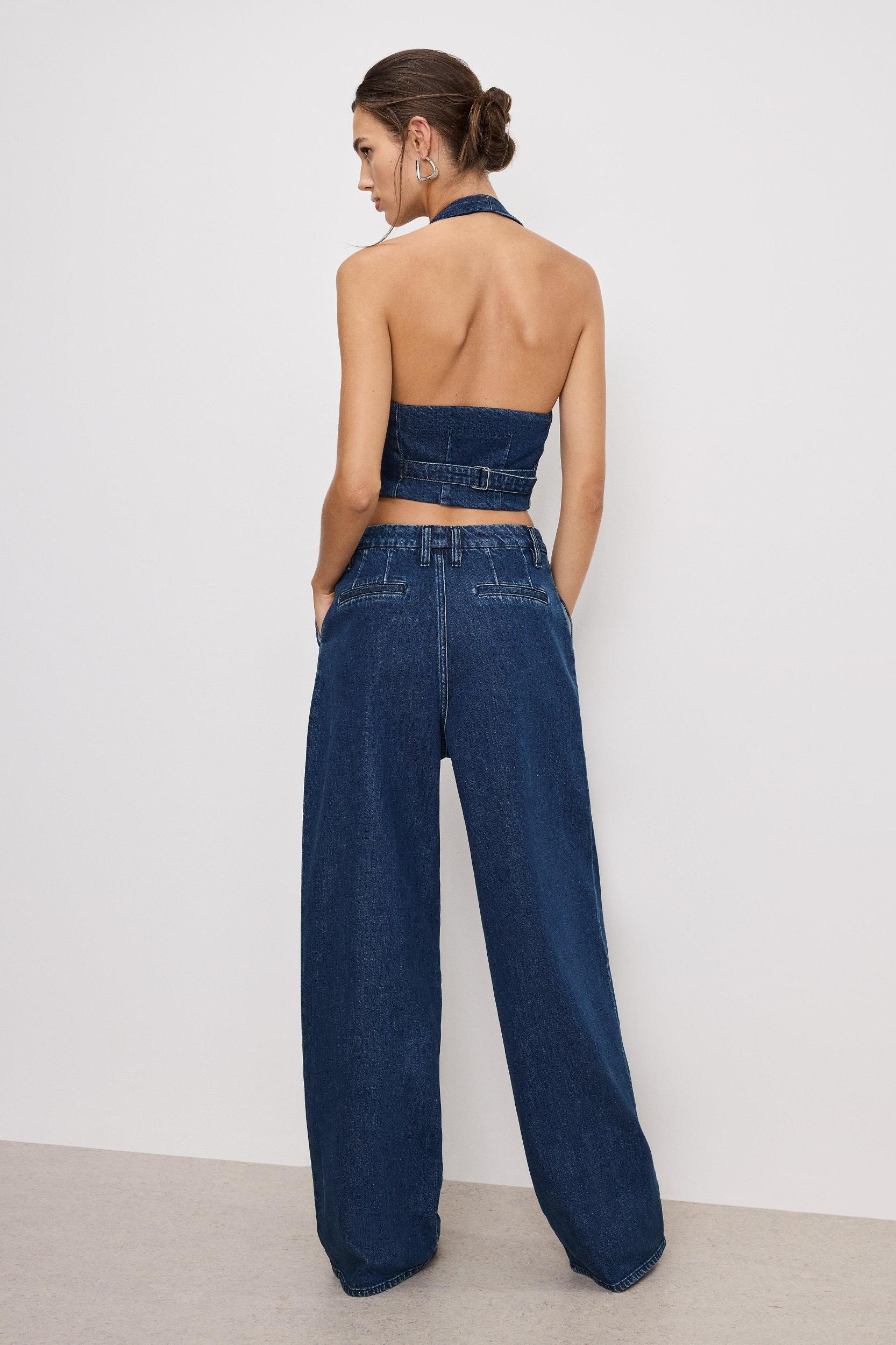 90S PLEATED  DENIM TROUSERS | INDIGO724 Product Image