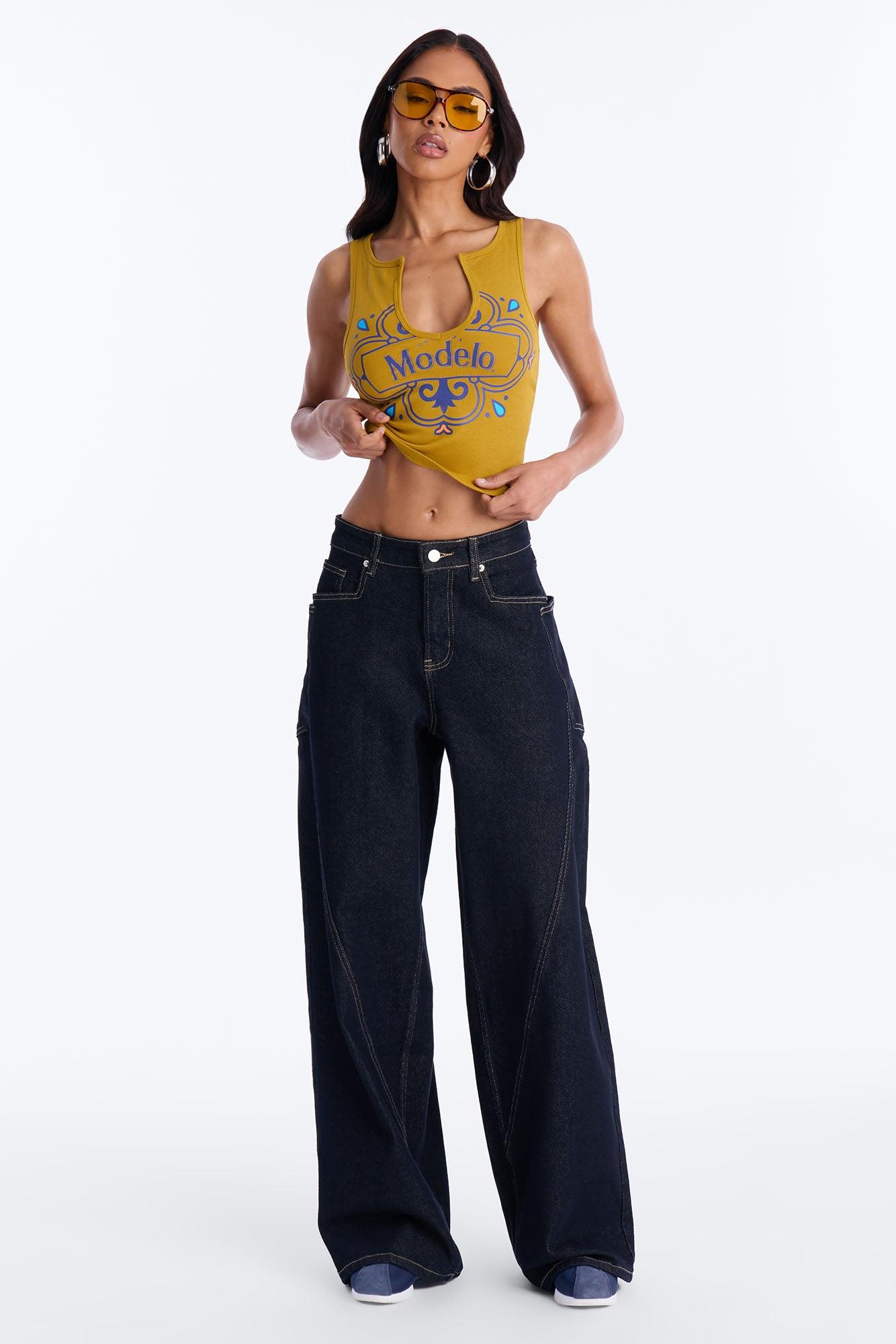 Modelo Collection Tank Top - Mustard Female Product Image