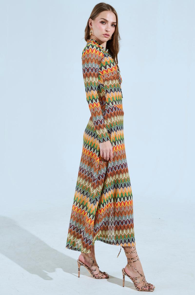 BAYLEE ABSTRACT PRINT KNIT MAXI DRESS Product Image