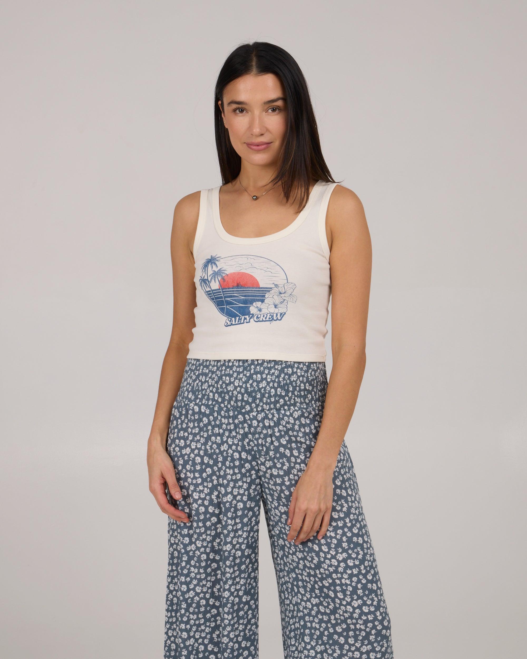 Beach Scene Tank - Off White Female Product Image