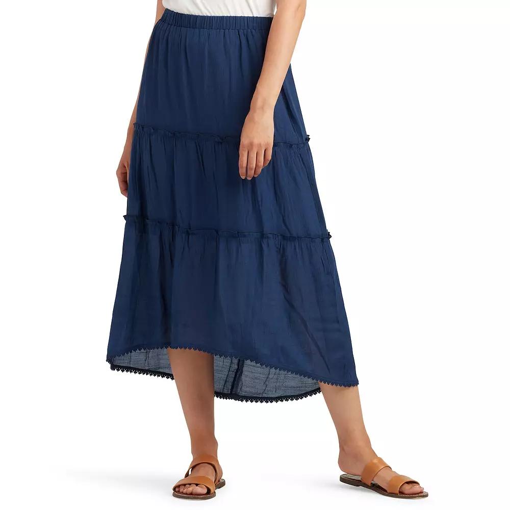 Womens AB Studio High-Low Pull On Skirt Blue Product Image
