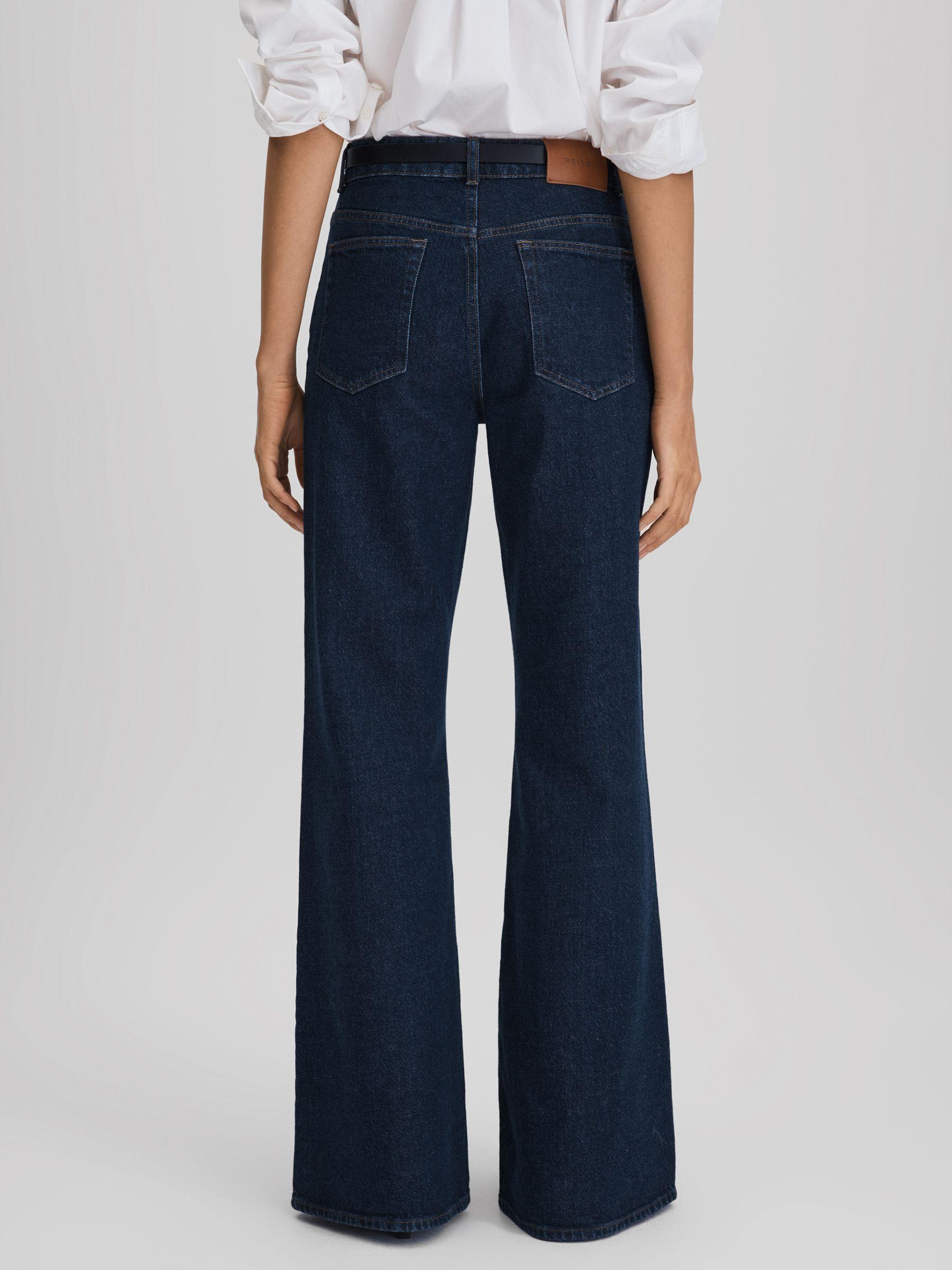 Linen Wide-Leg Whipstitch Trousers in White Product Image