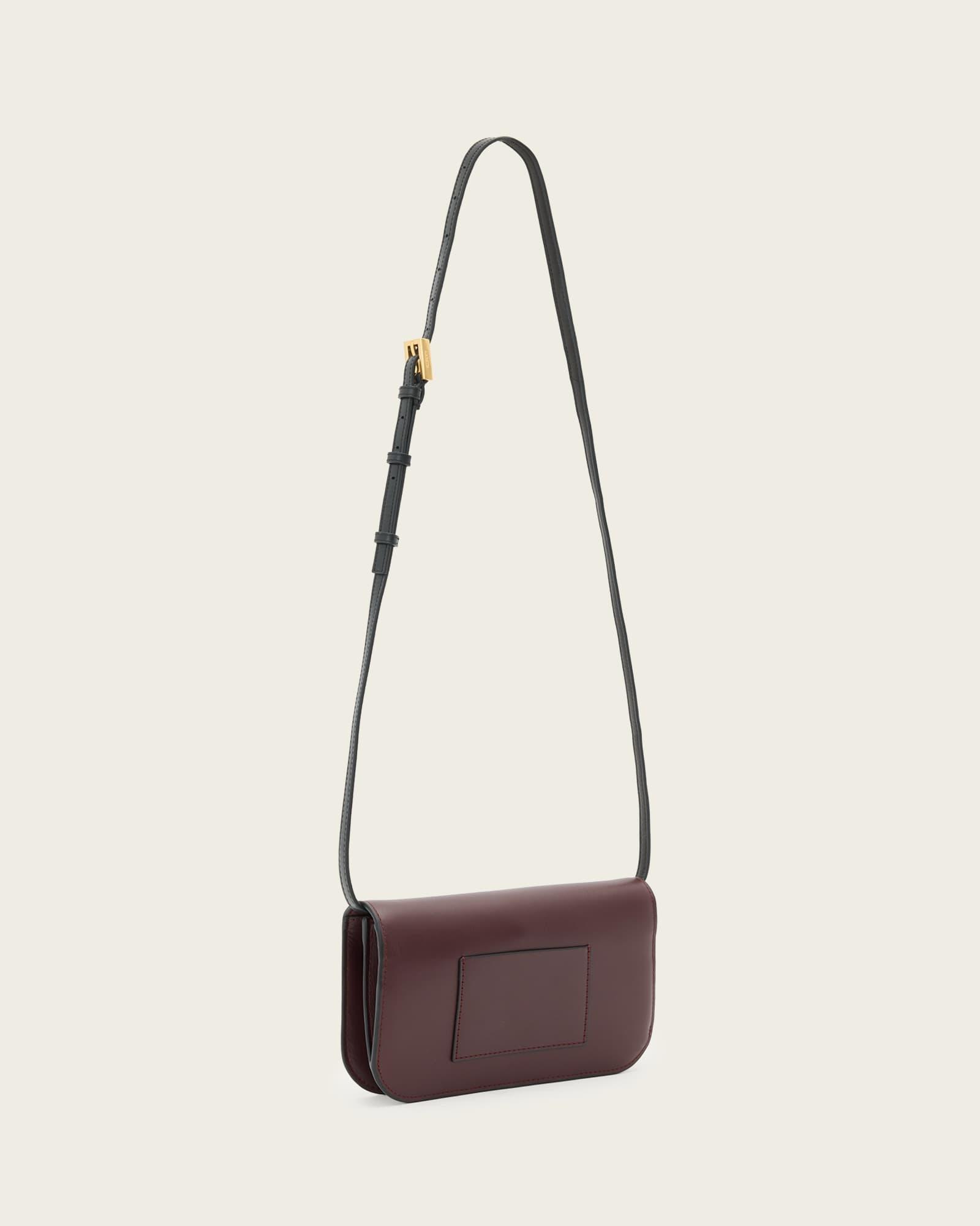 Maeve Leather Wallet Crossbody Dark Red | ALLSAINTS US Product Image