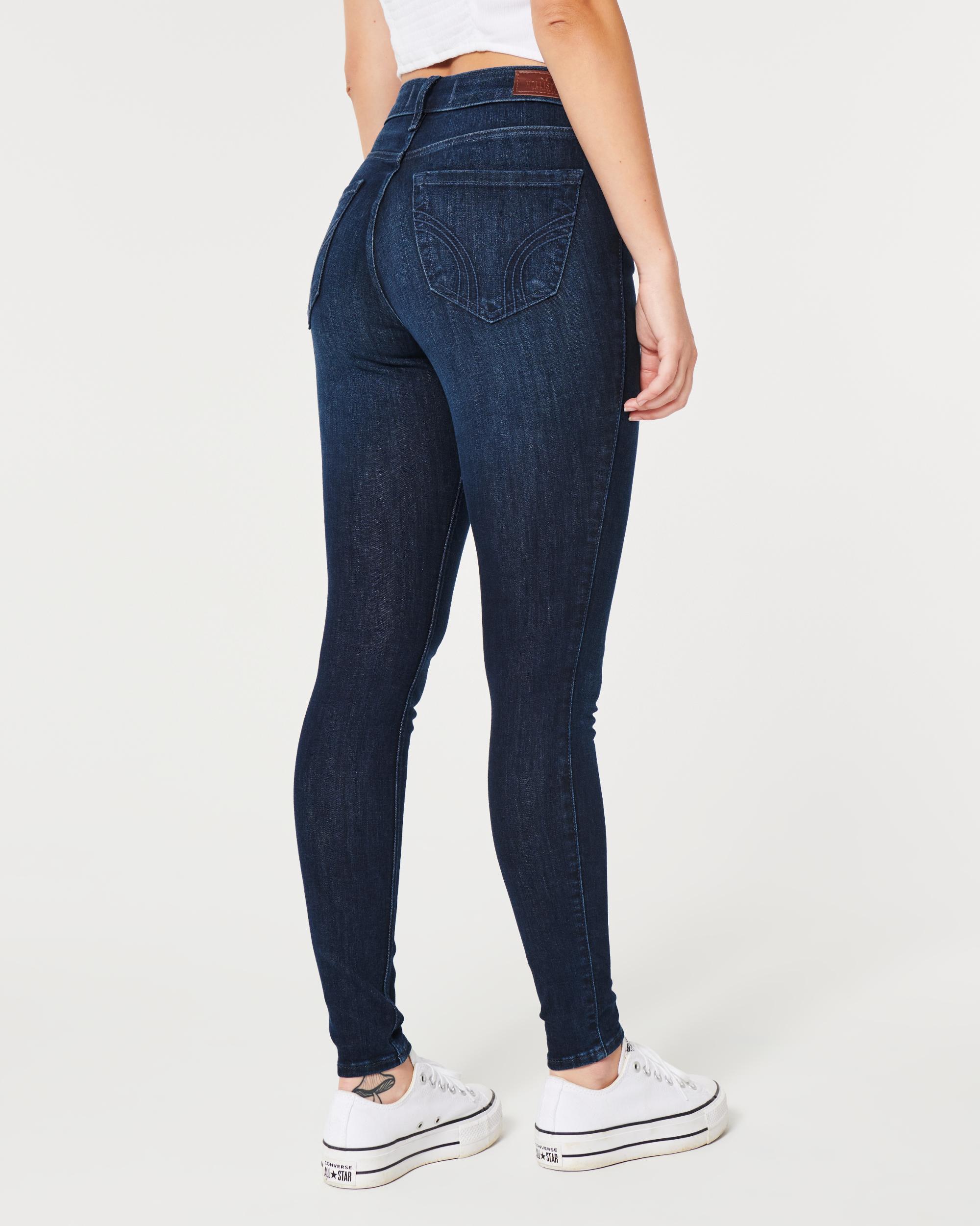 Curvy High-Rise Dark Wash Super Skinny Jeans Product Image