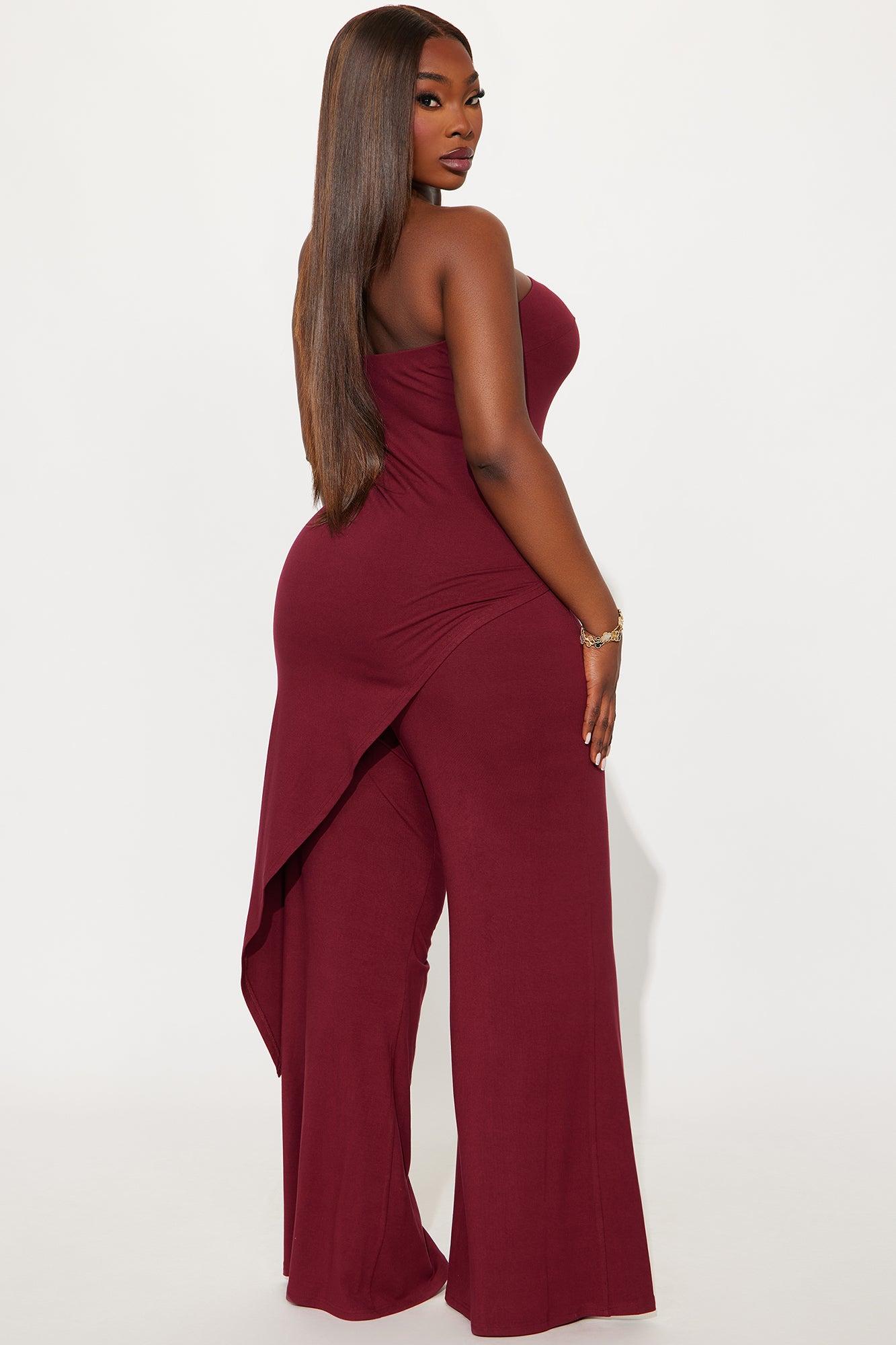 Gaby Flare Pant Set - Burgundy Product Image