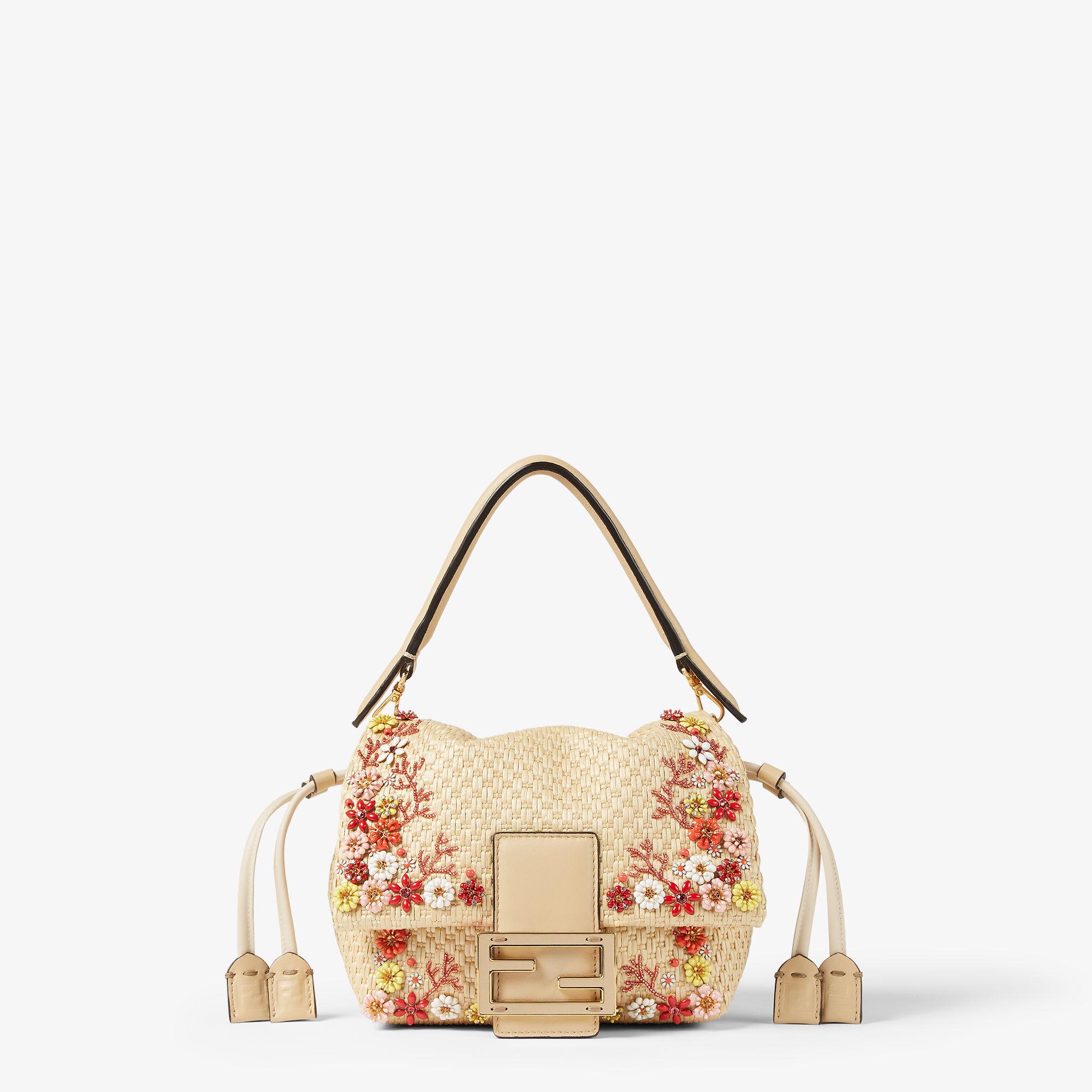 Mamma Baguette SmallWoven mini-bag with Sea Garden Flowers embroideries Product Image