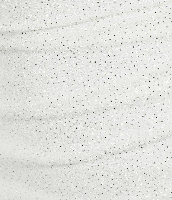 Midnight Doll Glitter Rhinestone Strap Side Rouched Asymmetrical Hem Dress Product Image