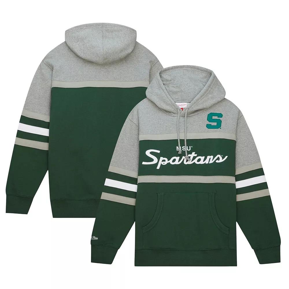 Men's Mitchell & Ness  Green Michigan State Spartans Head Coach Pullover Hoodie, Size: 3XL Product Image