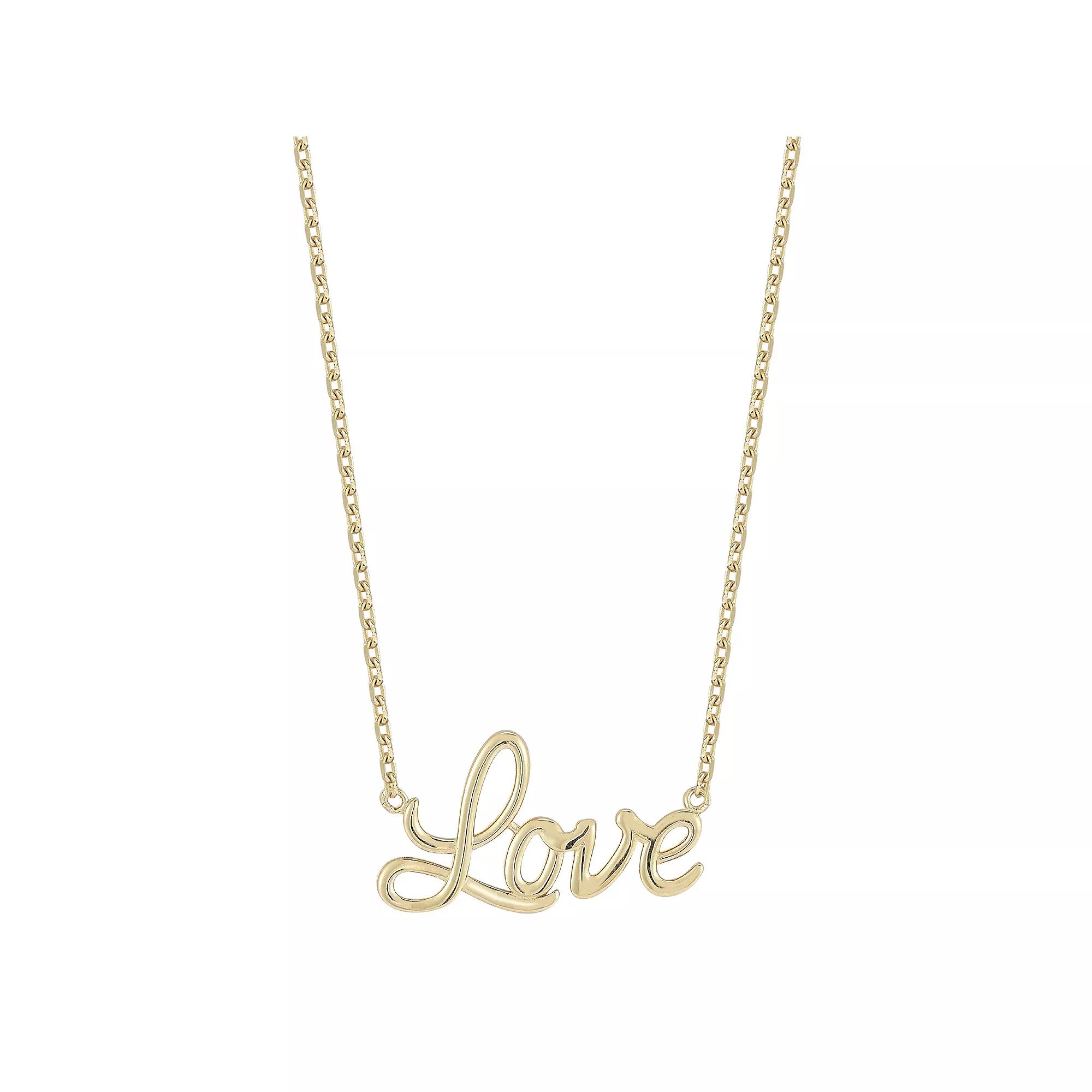 LUMINOR GOLD 14k Gold Love Pendant Necklace, Women's, Size: 18" Product Image