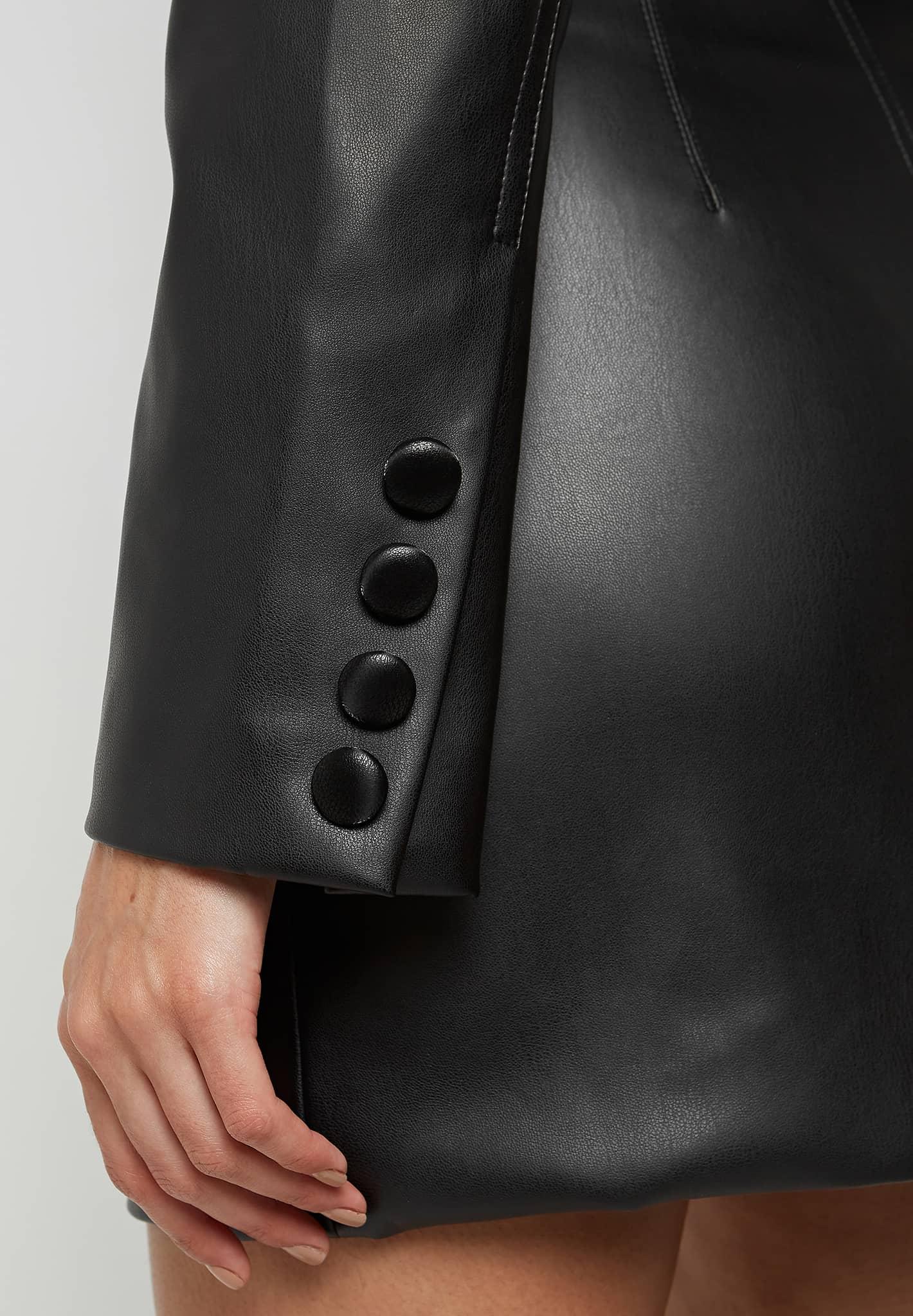 Leather Cut Out Blazer Dress - Black Female Product Image