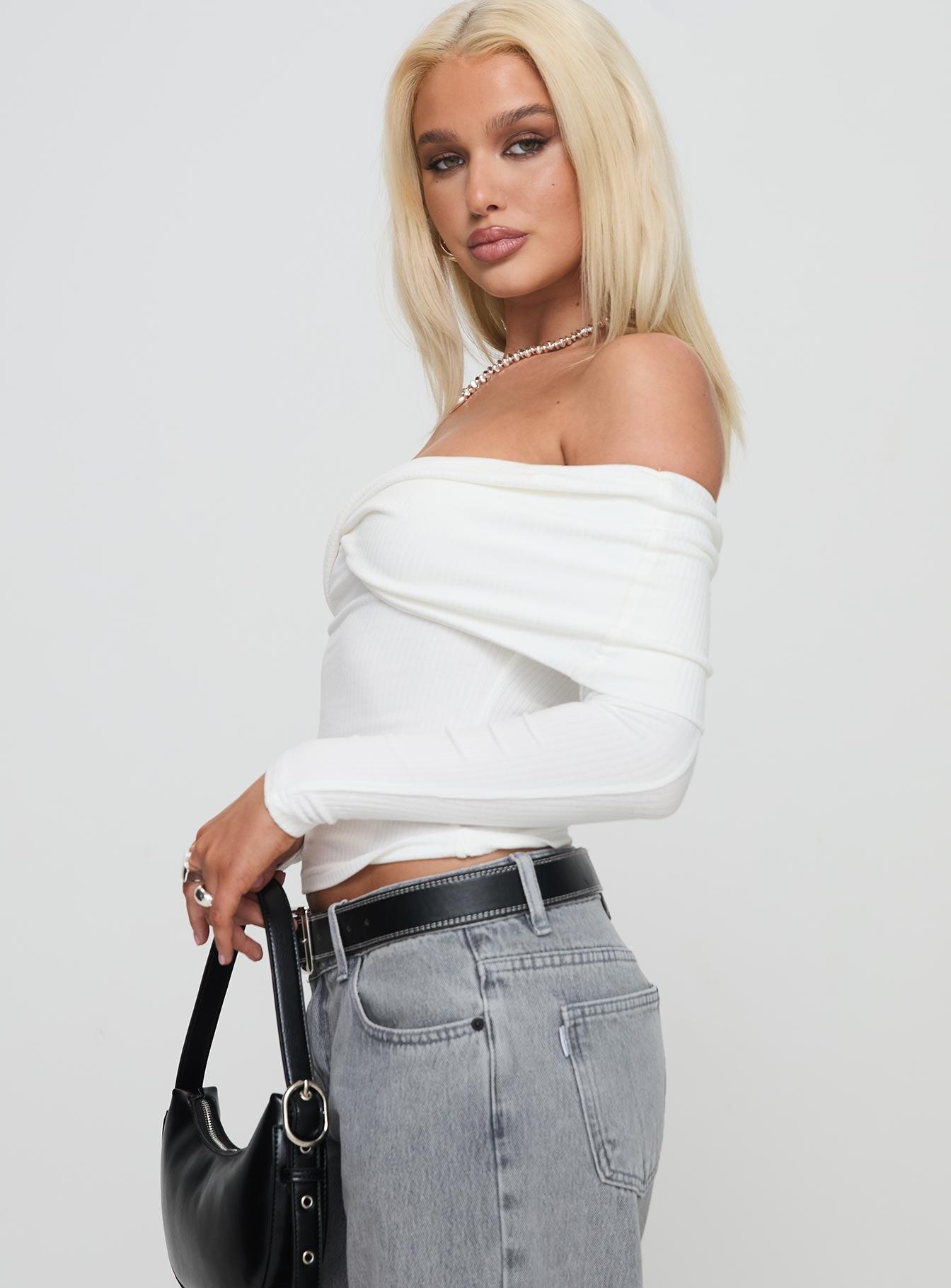 Myrina Long Sleeve Top White Product Image