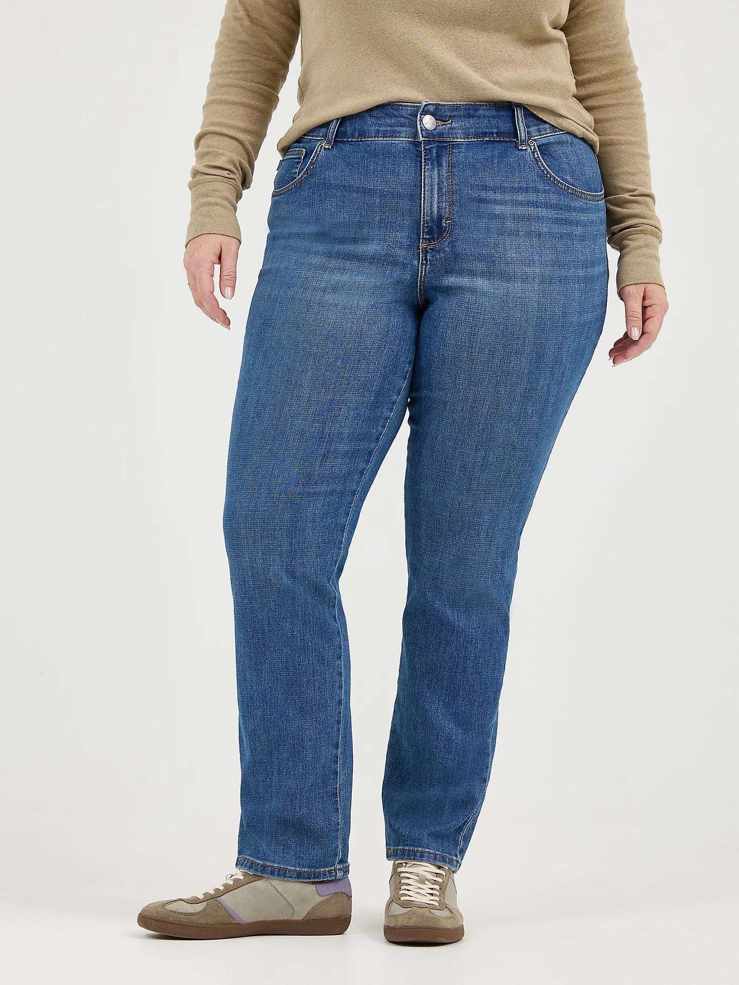 Women’s Stretch Relaxed Fit Straight Leg Jean (Plus) | Women's Jeans | Lee® Product Image