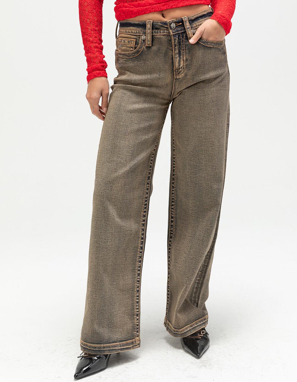 MISS ME Womens High Rise Wide Leg Jeans - Dark Wash Product Image