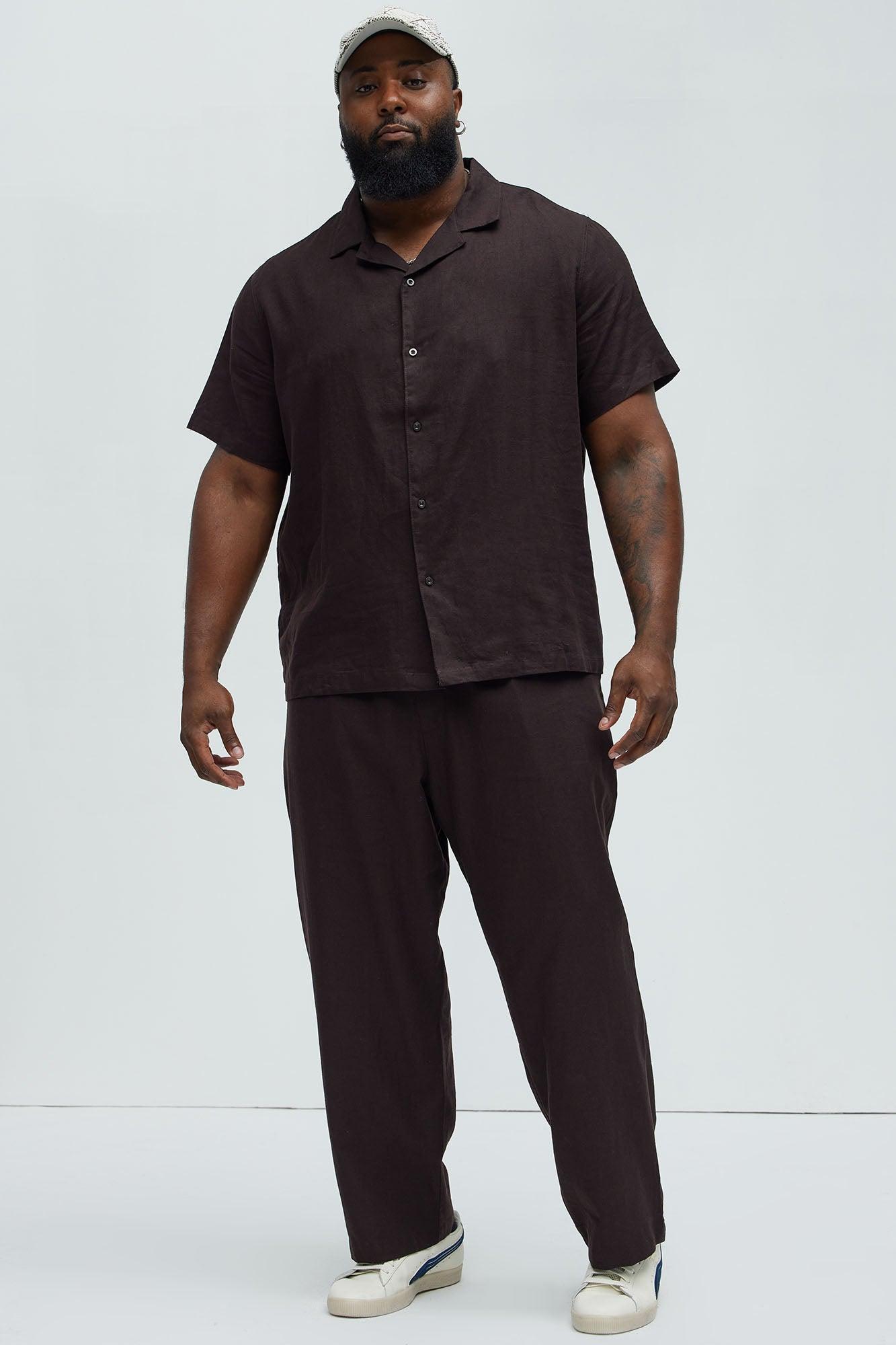 Bahamas Straight Linen Pants - Brown Product Image