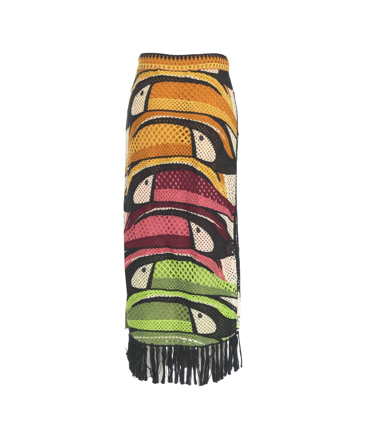 Crochet maxiskirt with fringes Product Image