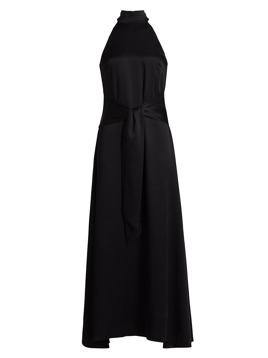 Womens Jocelyn Satin Tie- Front Maxi Dress Product Image