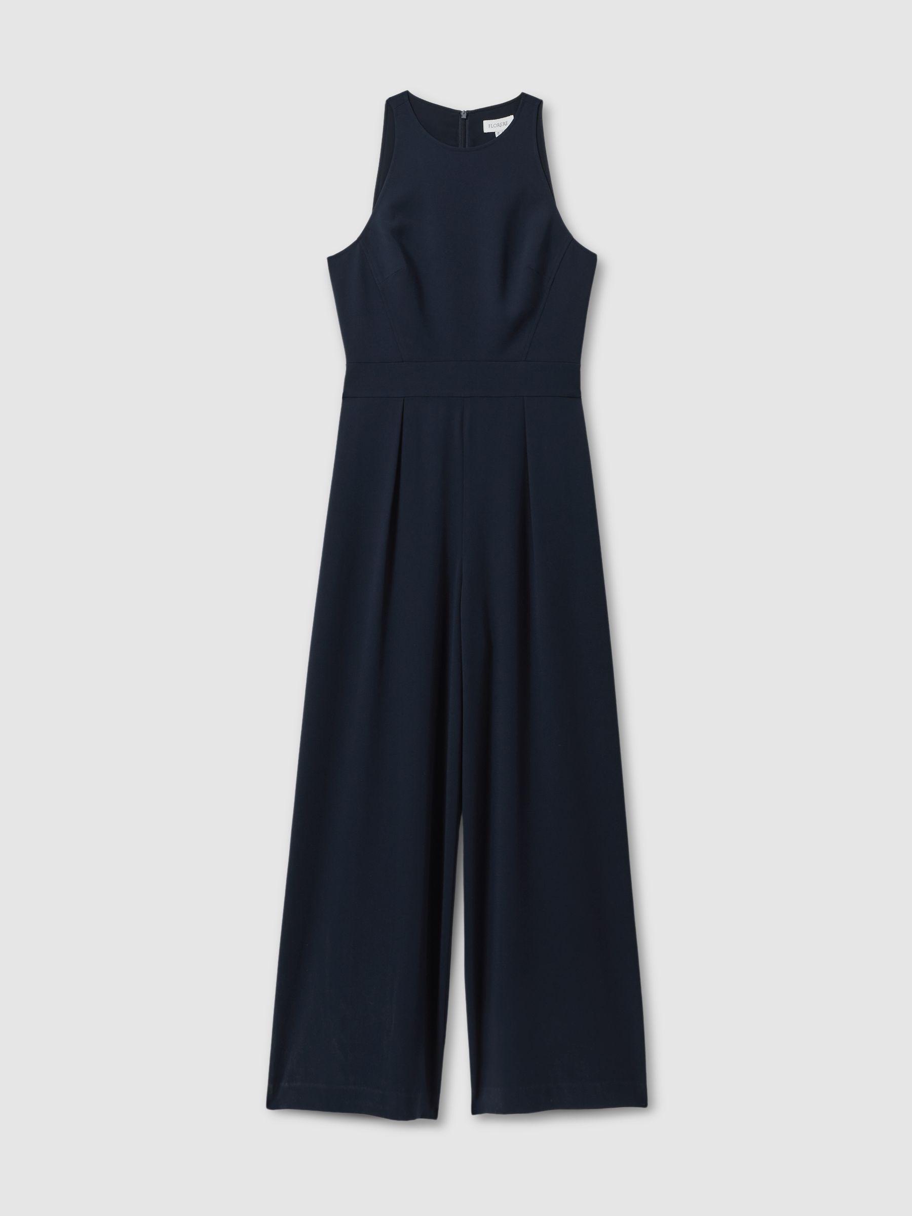 Florere Wide Leg Jumpsuit in Navy Product Image