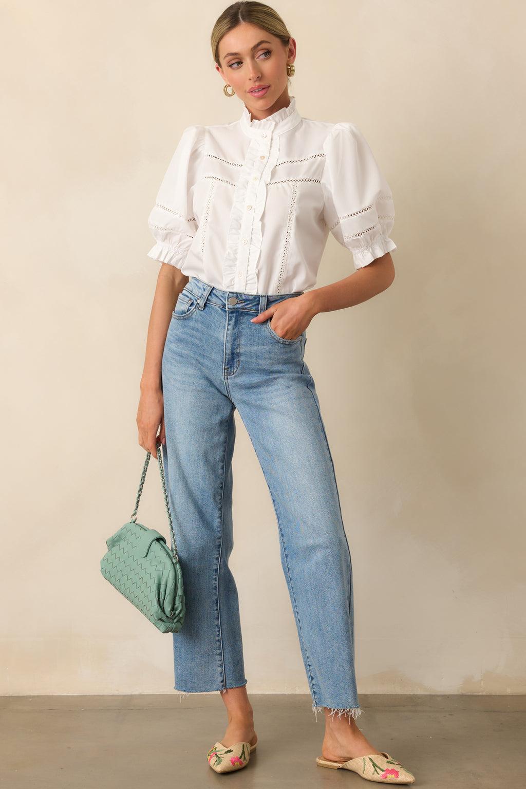 In The Countryside Medium Wash Straight Leg Jeans Product Image