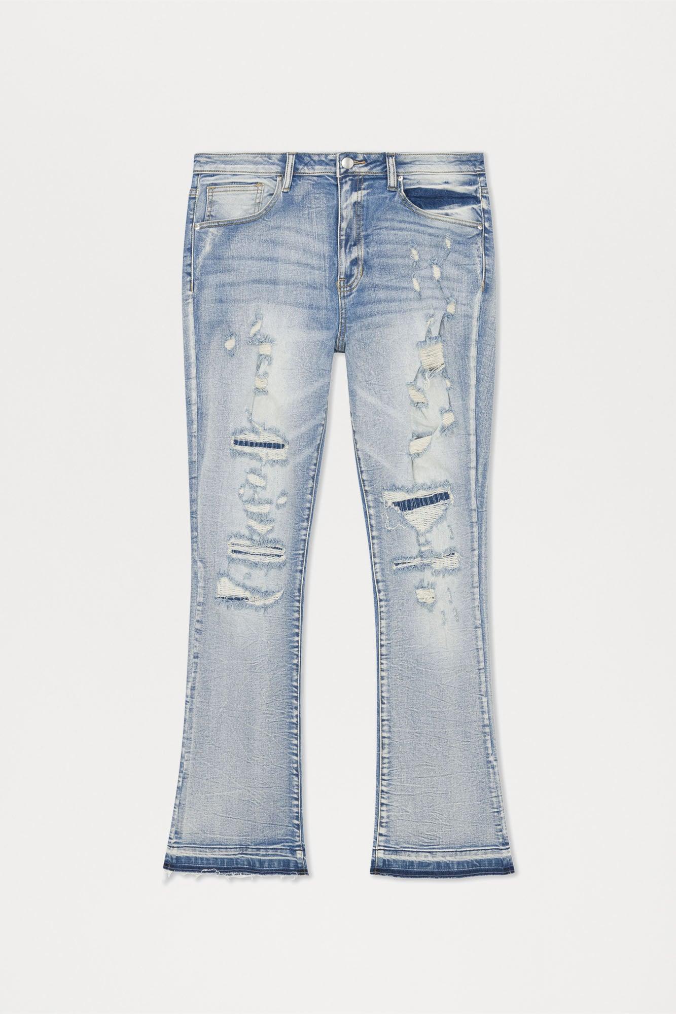 Undercover Slim Stacked Flare Jeans - Medium Blue Wash Product Image